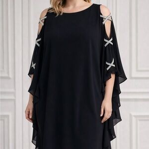 Xscape Black Dress with rheinstones embellishments. Perfect for Special event